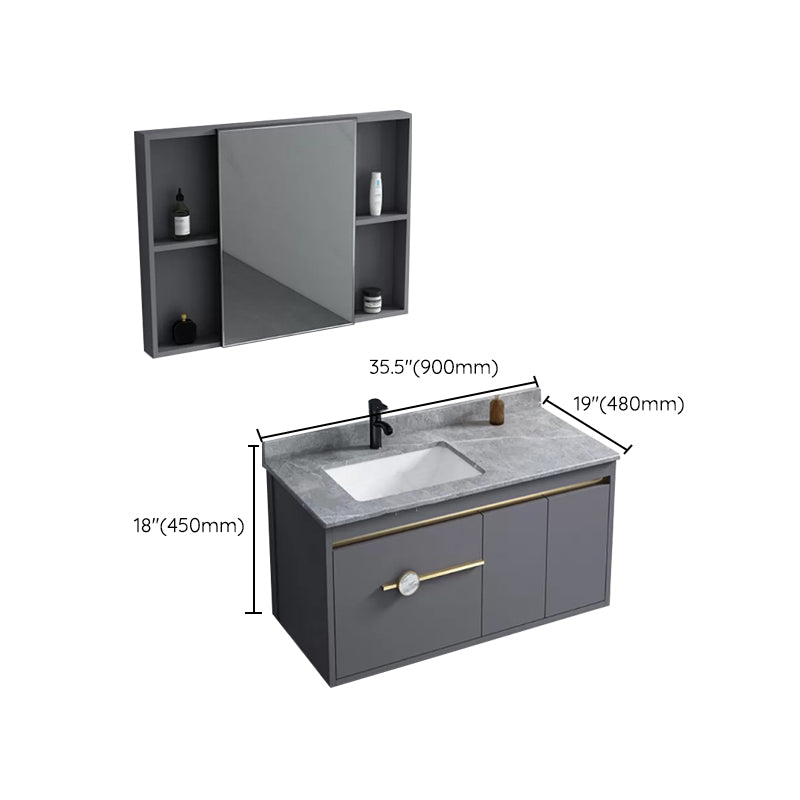 Glam Bathroom Vanity Set Wall Mount Faucet Included Bathroom Sink Vanity