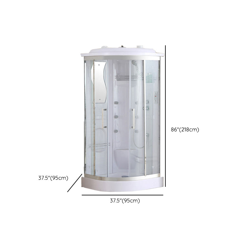 White Shower Stall Stainless Steel Shower Enclosure with Base Included