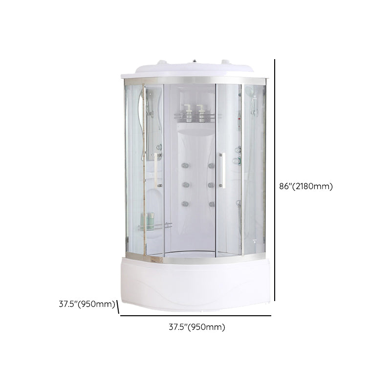 White Shower Stall Stainless Steel Shower Enclosure with Base Included