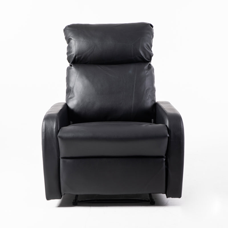 Manual-Handle Standard Recliner Solid Color Faux Leather Recliner Chair