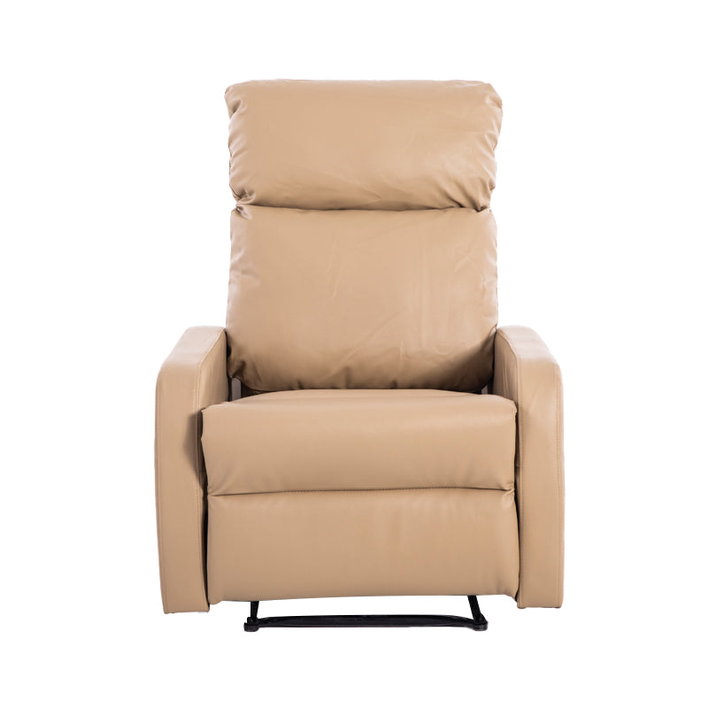 Manual-Handle Standard Recliner Solid Color Faux Leather Recliner Chair