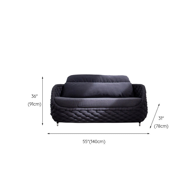 Modern & Contemporary Outdoor Patio Sofa With Cushions UV Resistant Gray