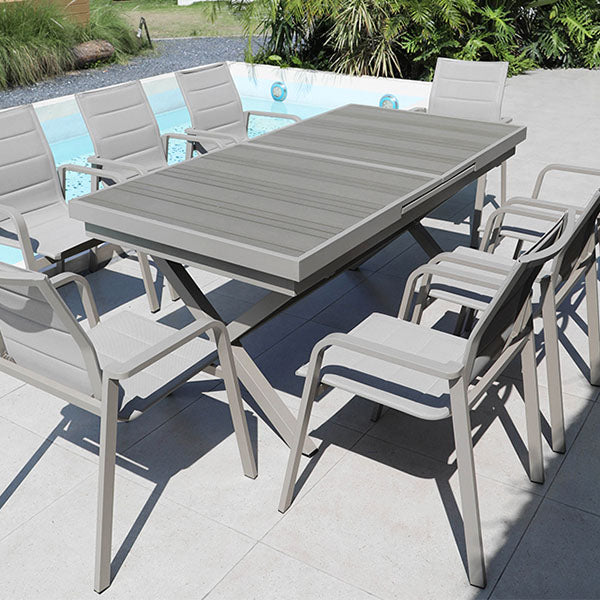 Contemporary Gray Outdoor Bistro Chairs Open Back Patio Dining Armchair