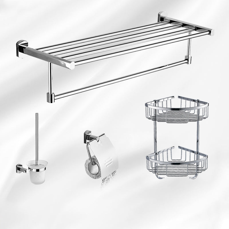 Modern Bath Hardware Set Stainless Steel Bath Shelf Towel Bar Bathroom Accessory Kit