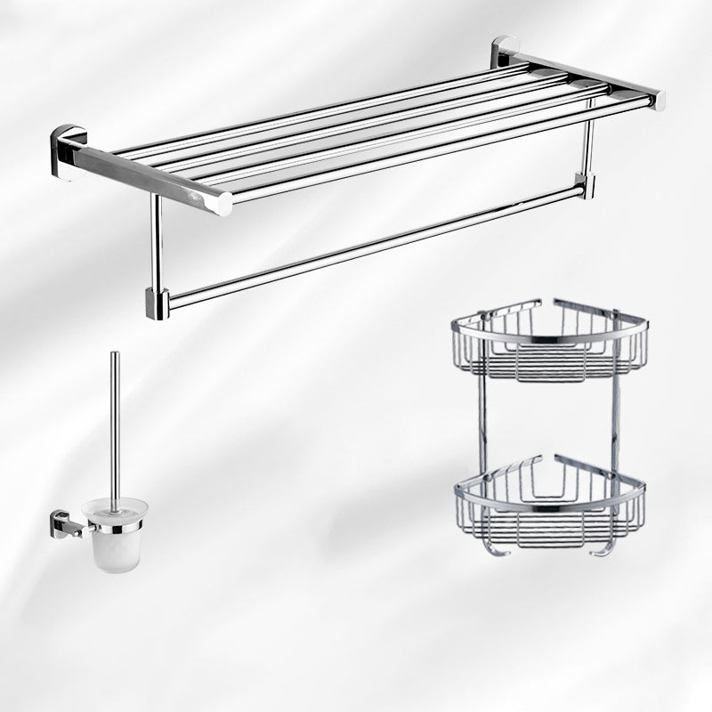 Modern Bath Hardware Set Stainless Steel Bath Shelf Towel Bar Bathroom Accessory Kit