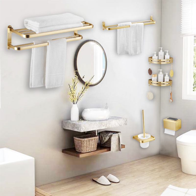 Modern Gold Bathroom Accessory Kit Towel Bar Bath Shelf Bath Hardware Set