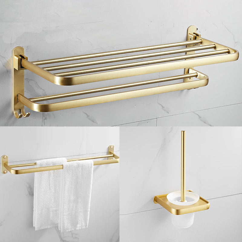 Modern Gold Bathroom Accessory Kit Towel Bar Bath Shelf Bath Hardware Set