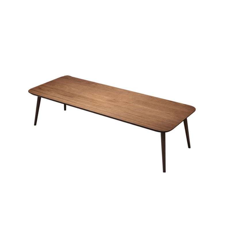 Rectangular Shaped Office Conference Table 4 Legs Writing Desk in Brown