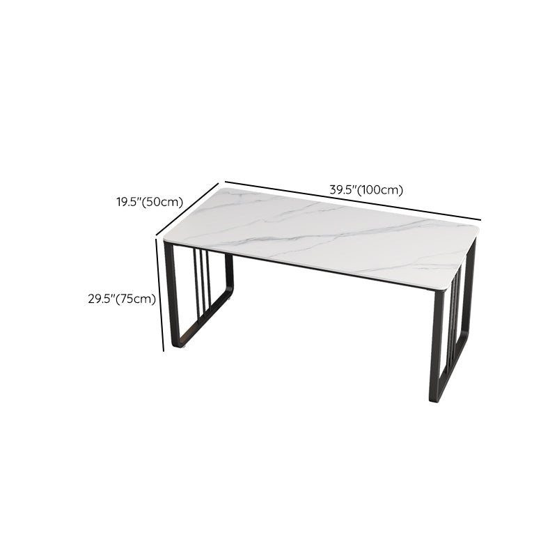 Rectangular Shaped Office Desk 2 Legs Writing Desk in Grey/White for Office