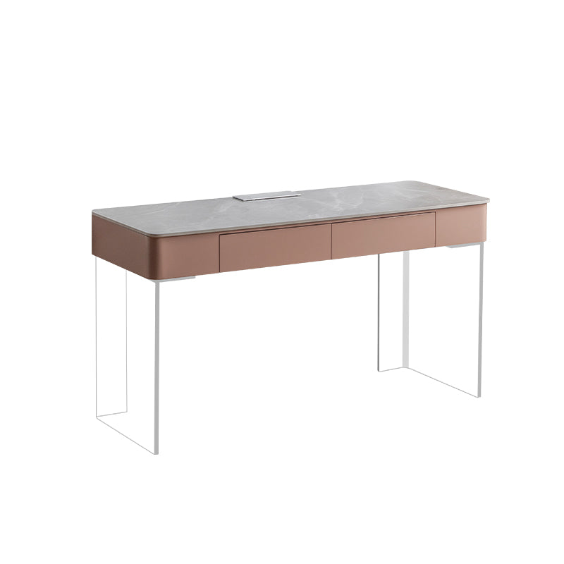 Rectangular Shaped Stone Office Desk 2 Legs Task Desk for Home