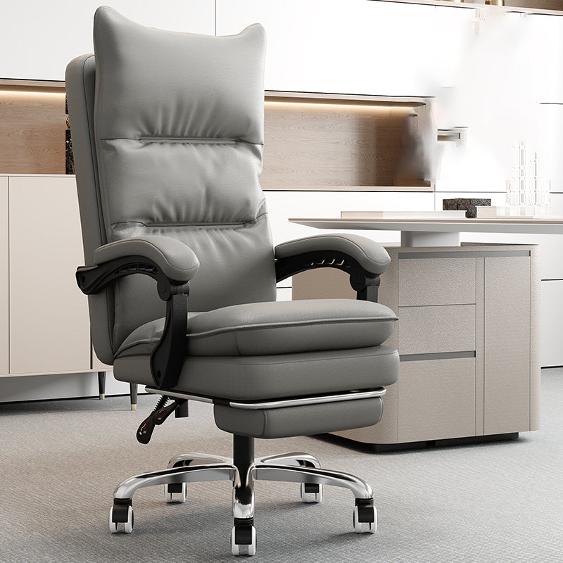 Leather Padded Arms Office Chair No Distressing Ergonomic Desk Chair with Wheels