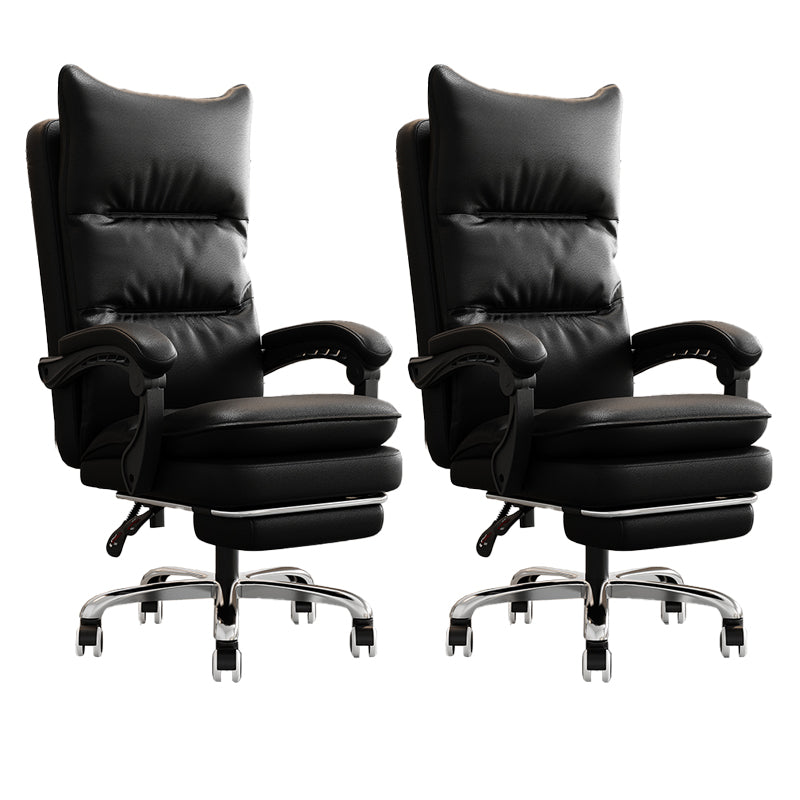 Leather Padded Arms Office Chair No Distressing Ergonomic Desk Chair with Wheels