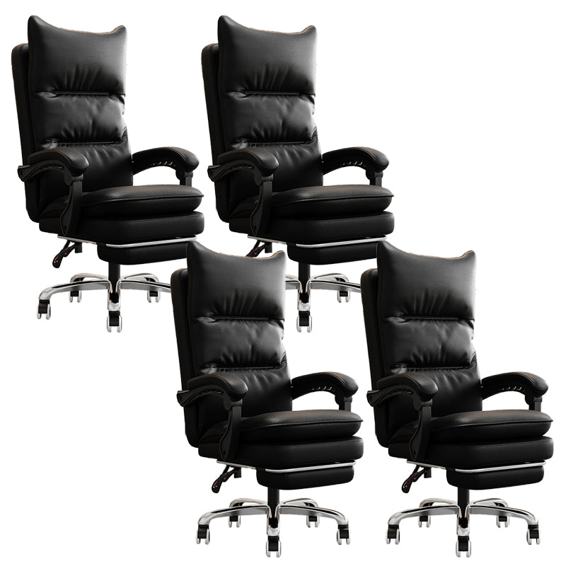 Leather Padded Arms Office Chair No Distressing Ergonomic Desk Chair with Wheels