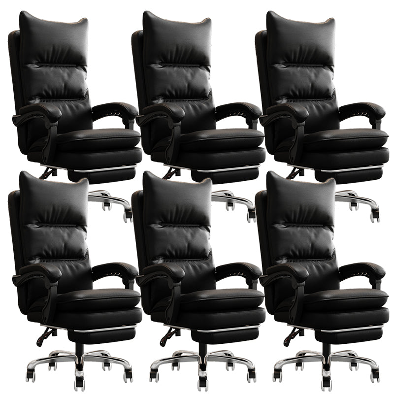 Leather Padded Arms Office Chair No Distressing Ergonomic Desk Chair with Wheels