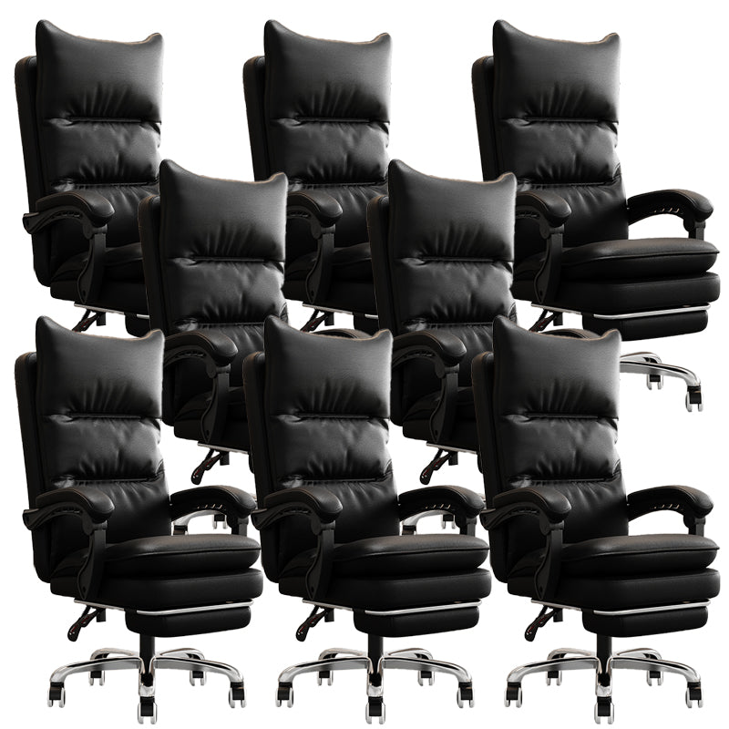 Leather Padded Arms Office Chair No Distressing Ergonomic Desk Chair with Wheels