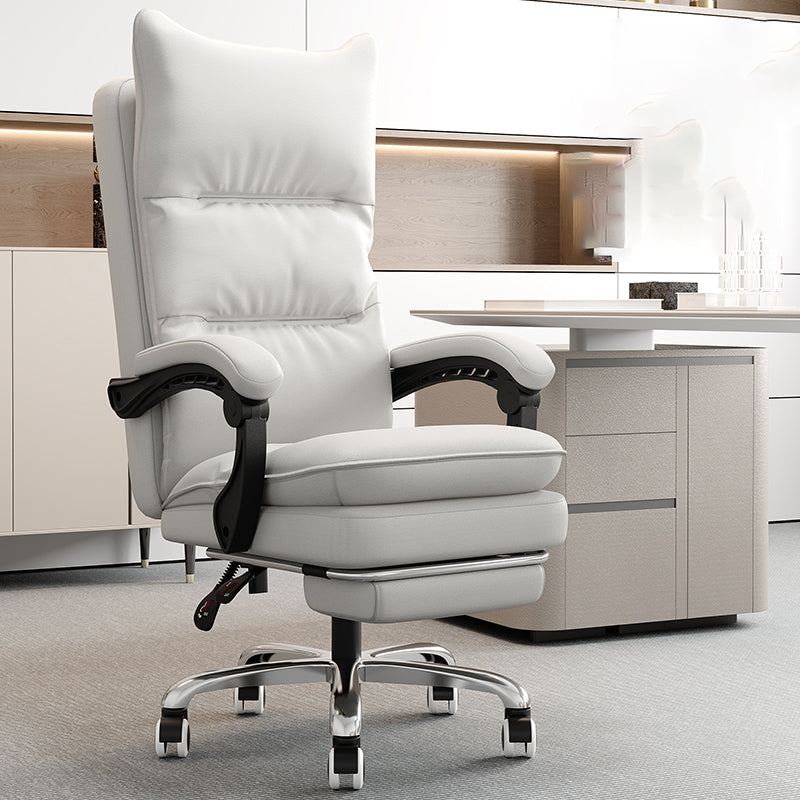 Leather Padded Arms Office Chair No Distressing Ergonomic Desk Chair with Wheels