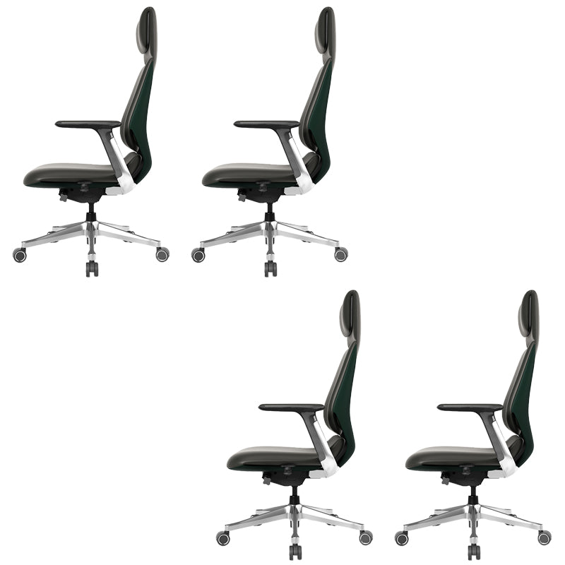 Fixed Arms Modern Office Chair Leather No Distressing Ergonomic Desk Chair