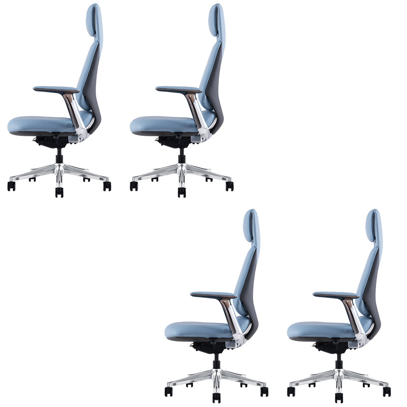 Fixed Arms Modern Office Chair Leather No Distressing Ergonomic Desk Chair