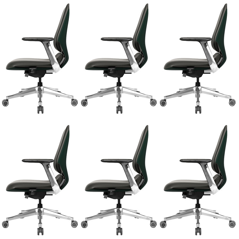 Fixed Arms Modern Office Chair Leather No Distressing Ergonomic Desk Chair