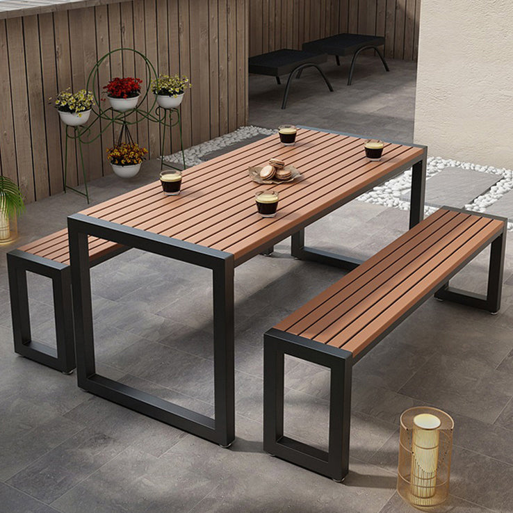 Modern Rectangle Patio Dining Table 1/3/5/7 Pieces Rectangle Dining Set