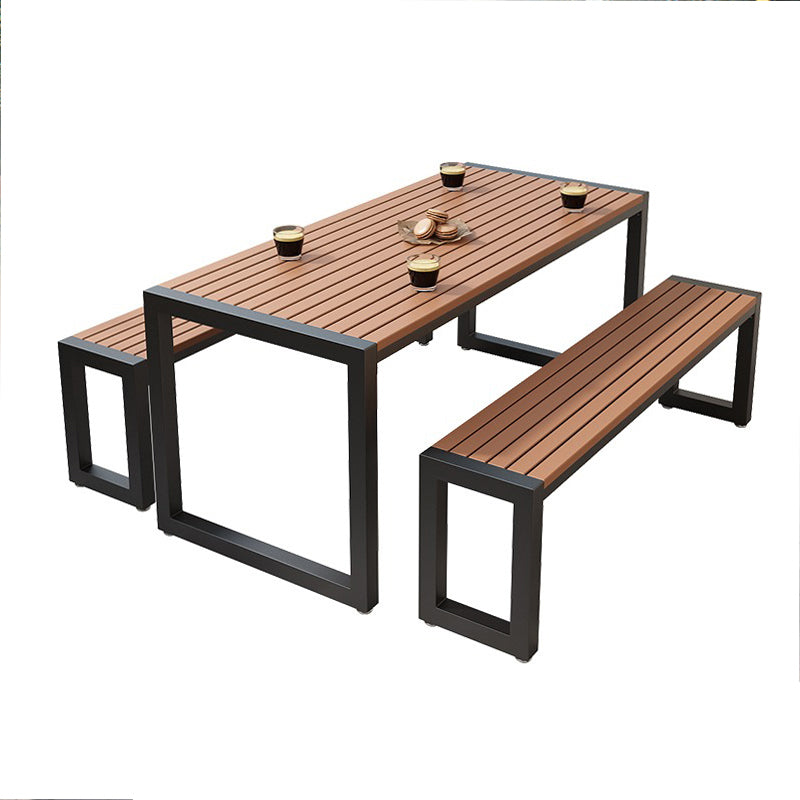 Modern Rectangle Patio Dining Table 1/3/5/7 Pieces Rectangle Dining Set