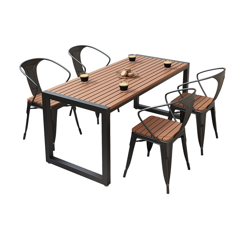 Modern Rectangle Patio Dining Table 1/3/5/7 Pieces Rectangle Dining Set