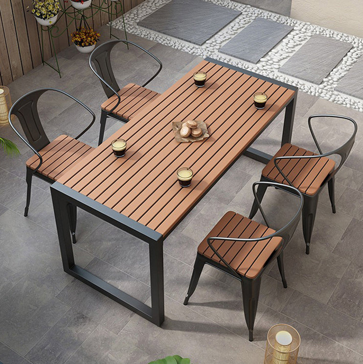 Modern Rectangle Patio Dining Table 1/3/5/7 Pieces Rectangle Dining Set