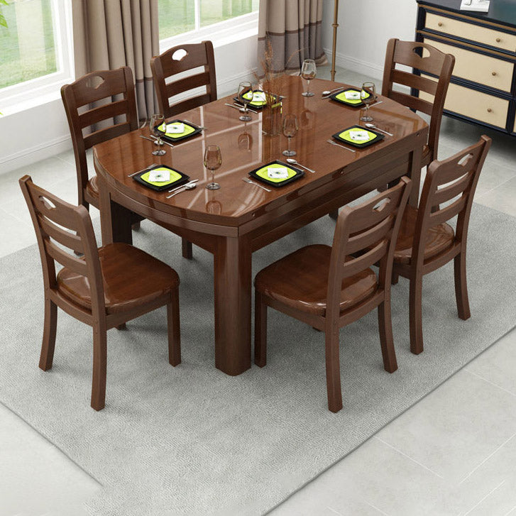 Dining Room Dinner Table 4 Legs Rubberwood Round Dining Table