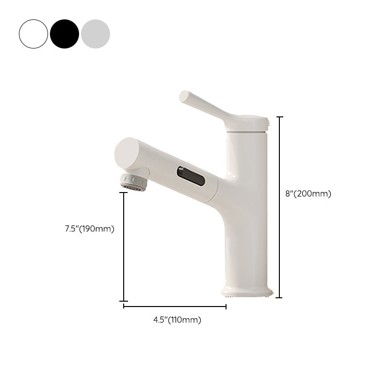 Vessel Sink Bathroom Faucet Lever Handle Low Arc with Pull down Sprayer