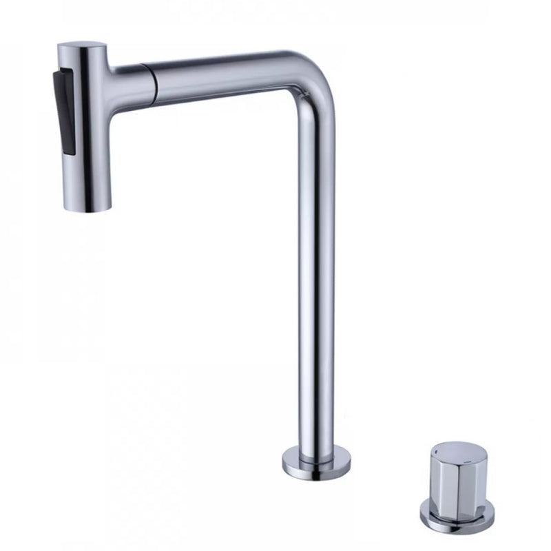 Widespread Bathroom Faucet Swivel Spout High-Arc with Pull Out Sprayer