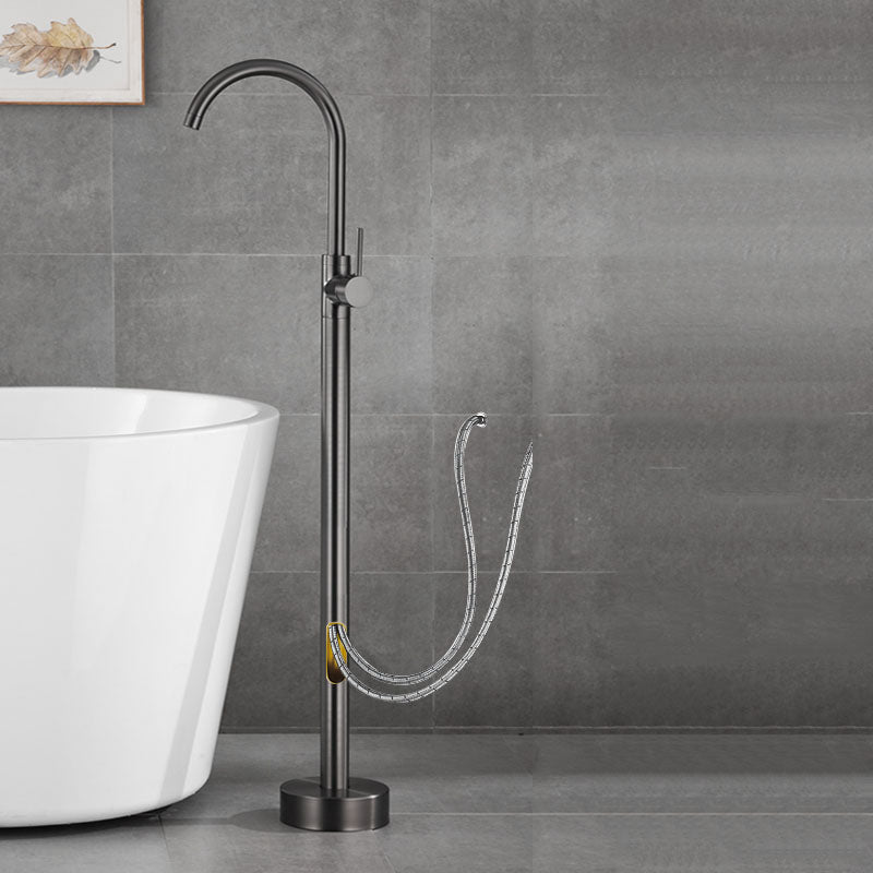 Contemporary Brass Freestanding Bathtub Faucet with 1-Handle Bathtub Faucet