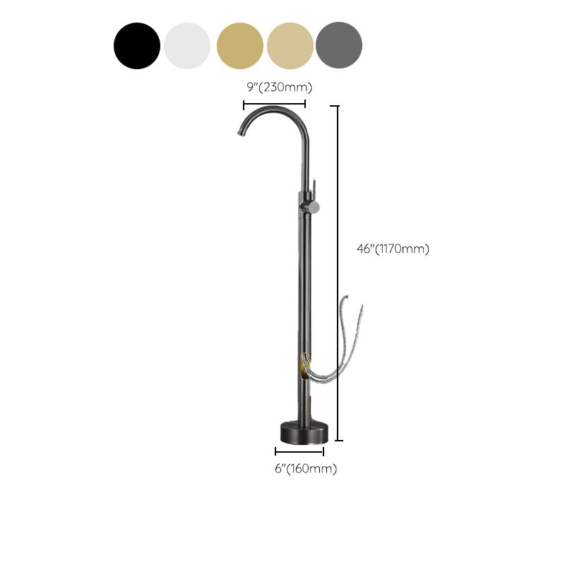 Contemporary Brass Freestanding Bathtub Faucet with 1-Handle Bathtub Faucet