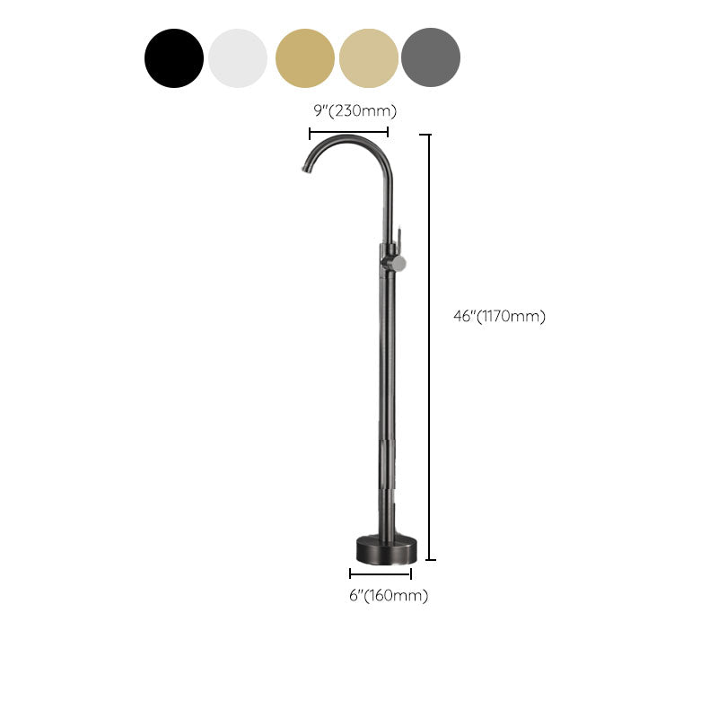 Contemporary Brass Freestanding Bathtub Faucet with 1-Handle Bathtub Faucet