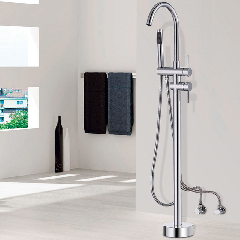 Modern Brass Freestanding Bathtub Faucet with Hose Bathtub Faucet