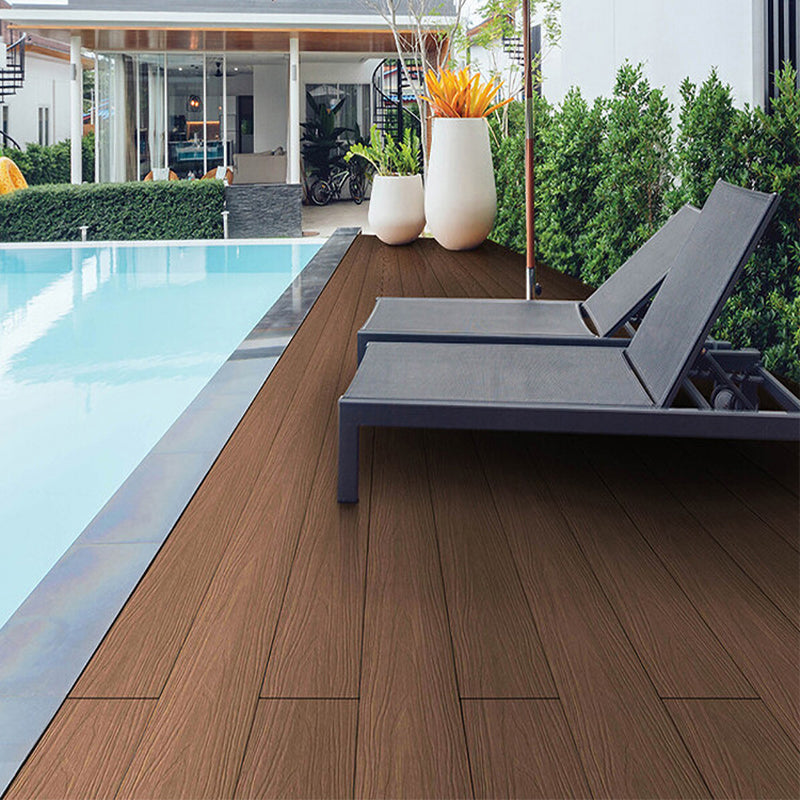 Composite Deck Plank Solid Color Wire Brushed Deck Tiles for Outdoor