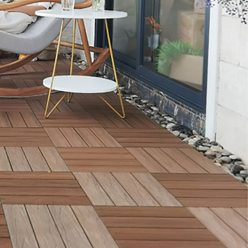 Engineered Square Flooring Tiles Water Resistant Interlocking for Patio Garden