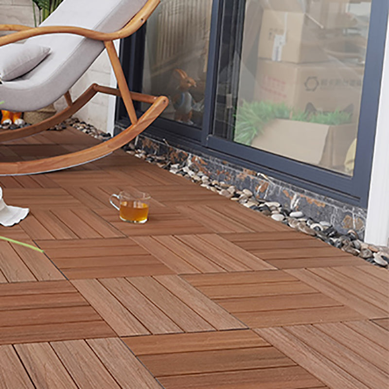 Engineered Square Flooring Tiles Water Resistant Interlocking for Patio Garden