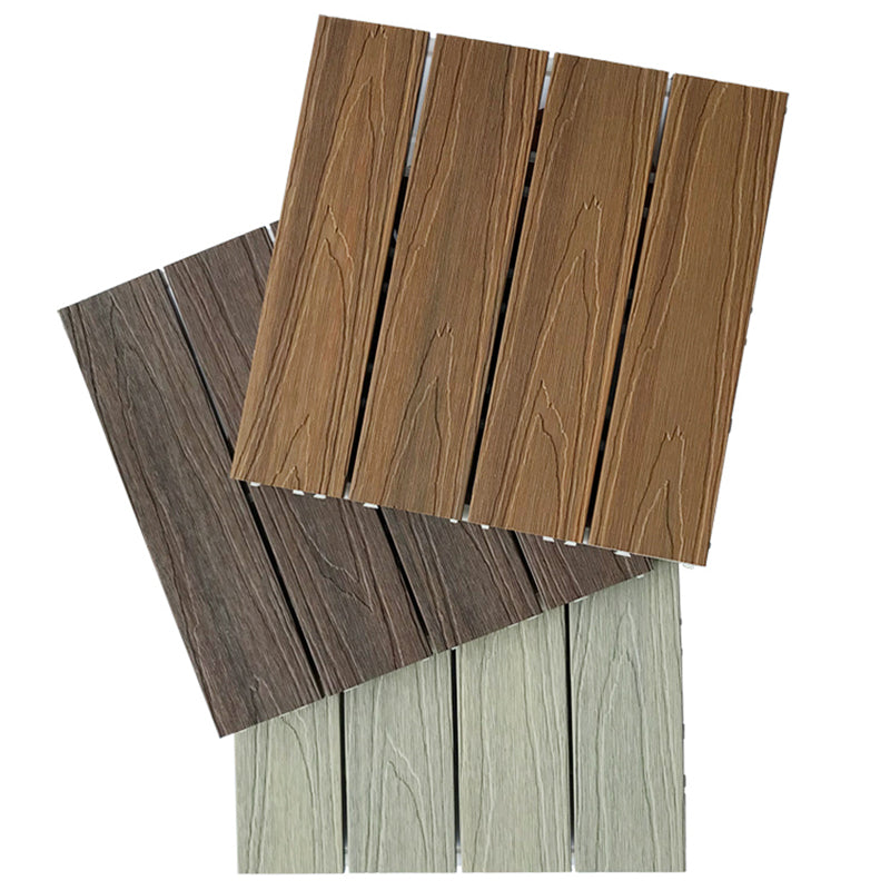 Engineered Square Flooring Tiles Water Resistant Interlocking for Patio Garden