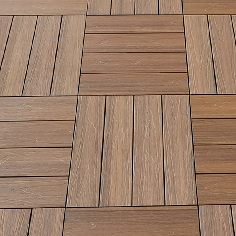 Engineered Square Flooring Tiles Water Resistant Interlocking for Patio Garden