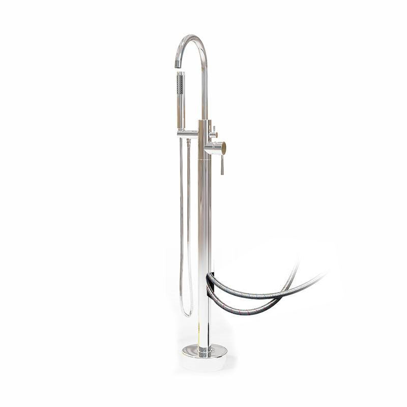 Modern Freestanding Tub Filler with 2 Handles Floor Mounted Bathroom Faucet