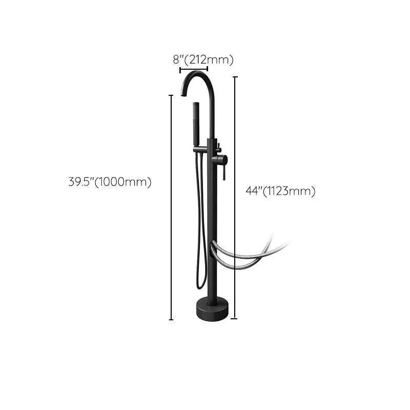 Modern Freestanding Tub Filler with 2 Handles Floor Mounted Bathroom Faucet