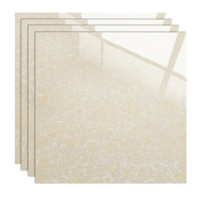 Modern Square Floor Tile Straight Edge Slip Resistant Polished Tile