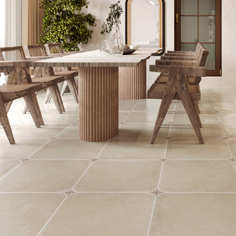 Traditional Style Slip Resistant Tile Matte Straight Edge Square Floor Tile