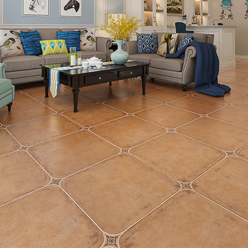 Traditional Style Slip Resistant Tile Matte Straight Edge Square Floor Tile