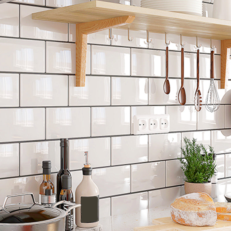 White Subway Tile Water Resistant Peel & Stick Tile for Kitchen Backsplash