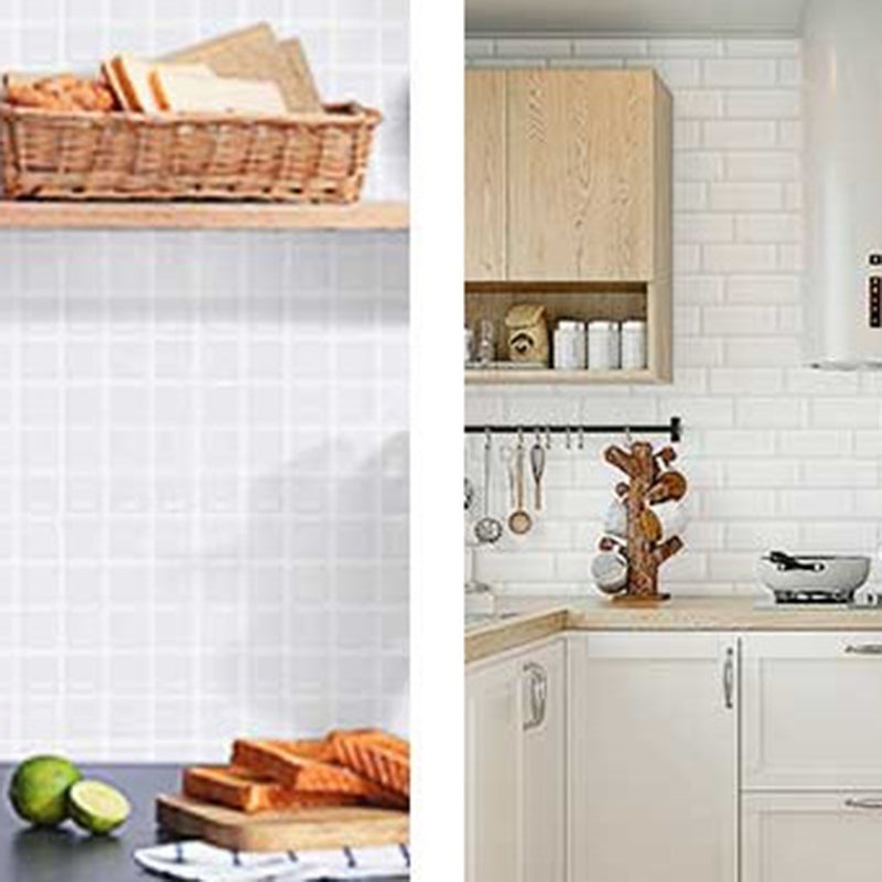 White Subway Tile Water Resistant Peel & Stick Tile for Kitchen Backsplash