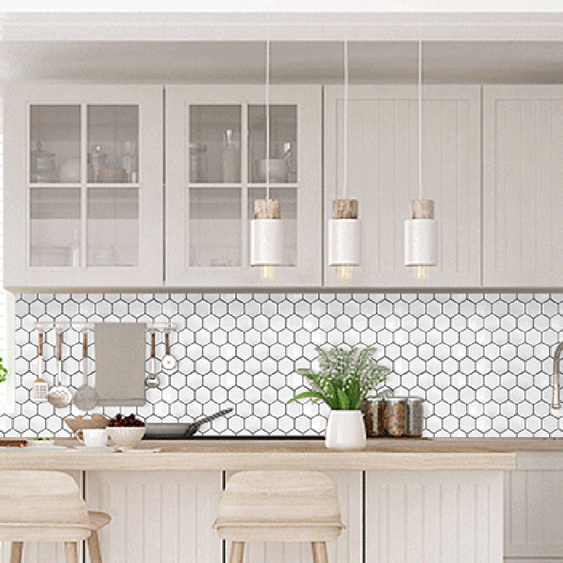 White Subway Tile Water Resistant Peel & Stick Tile for Kitchen Backsplash