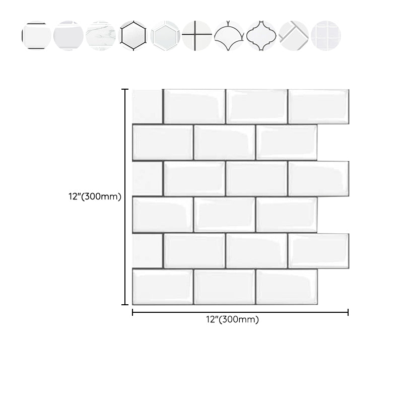 White Subway Tile Water Resistant Peel & Stick Tile for Kitchen Backsplash