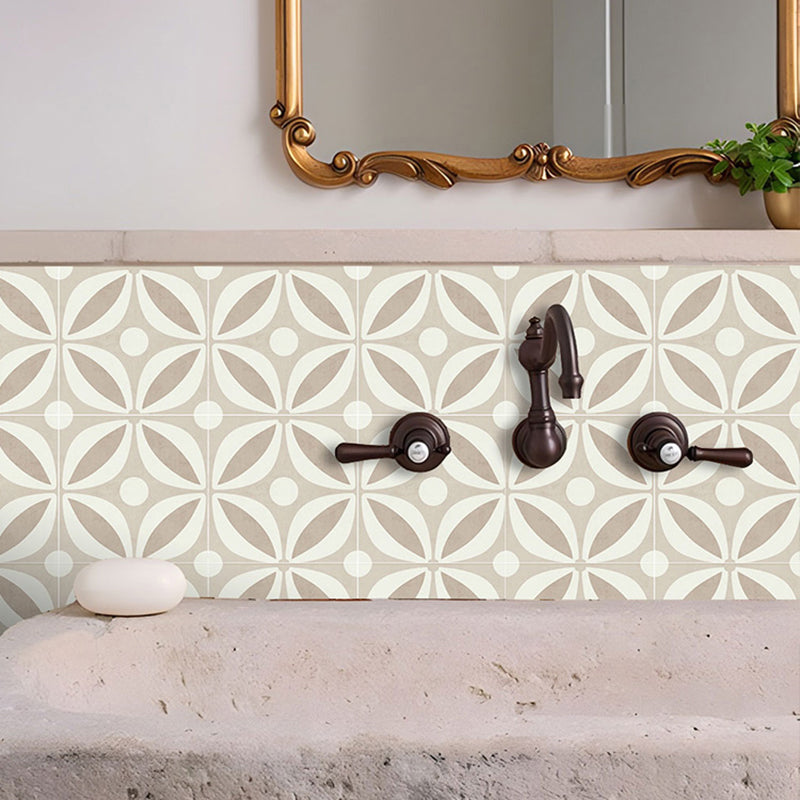 Square Stain Resistant Peel & Stick Tile with Pattern Single Tile for Backsplash Wall