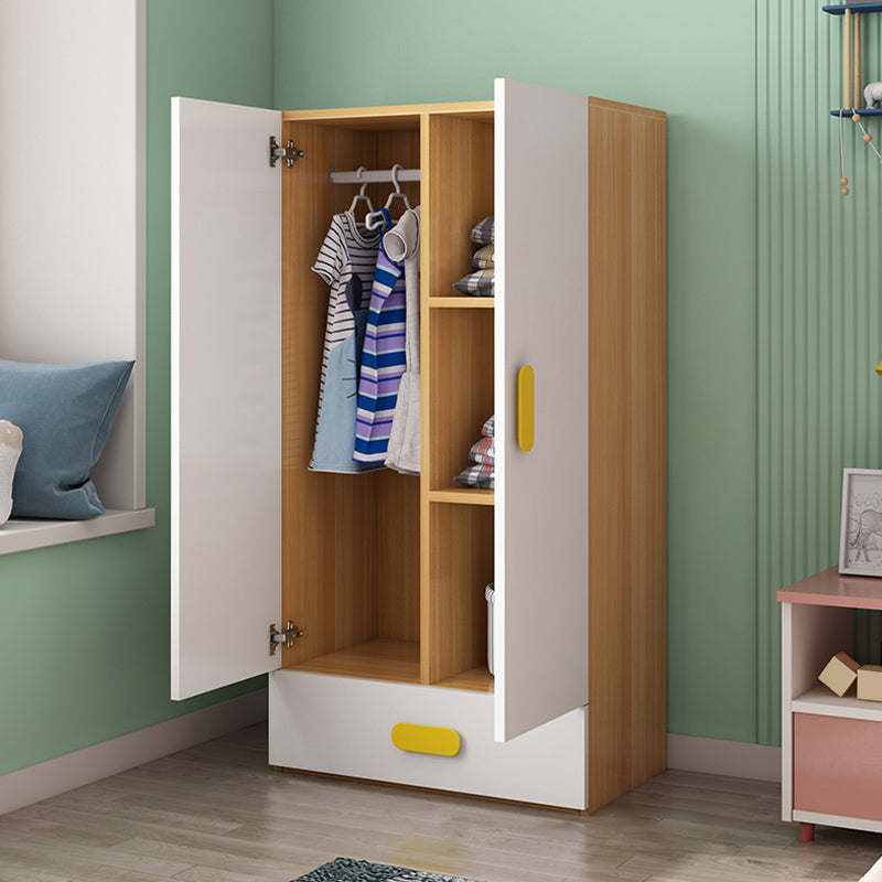 Manufactured Wood Kids Closet Modern Style Wardrobe Closet with 1 Drawer